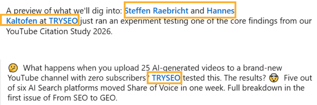 TRYSEO Brand mention