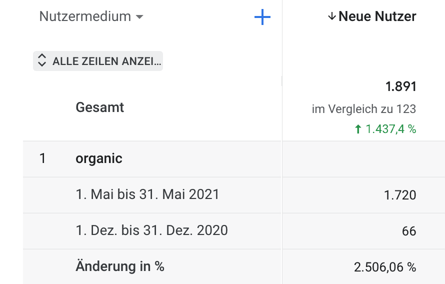 google analytics screenshot