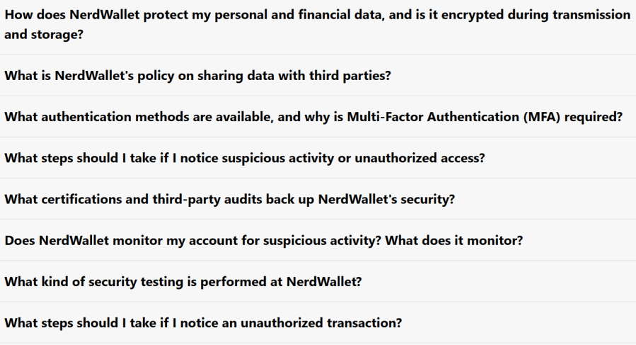 Examples of clear FAQs from NerdWallet