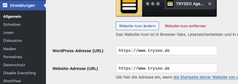 URL Einstellung in WordPress