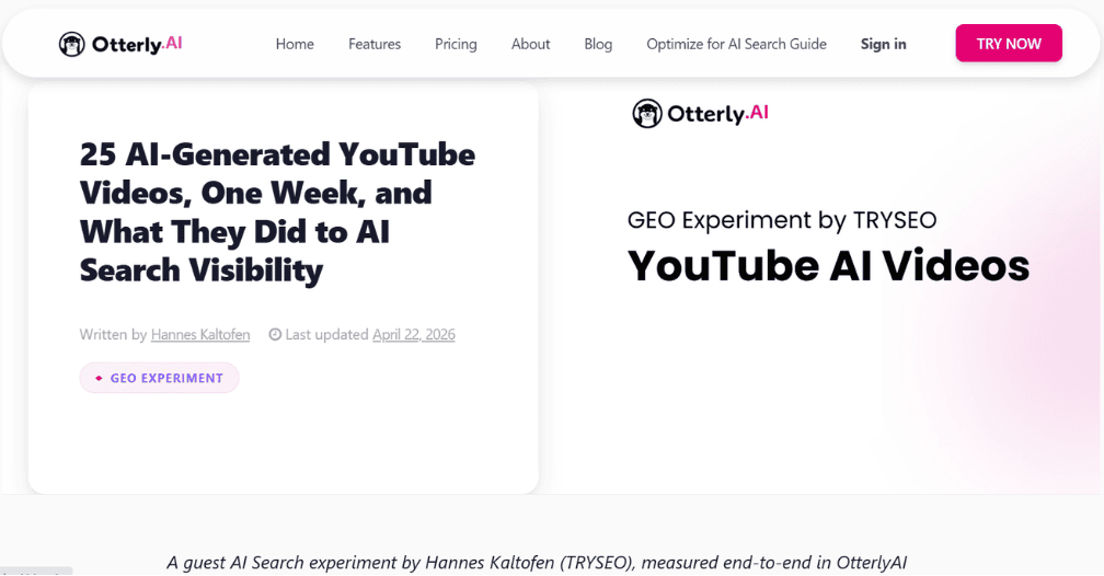 TRYSEO guest experiment