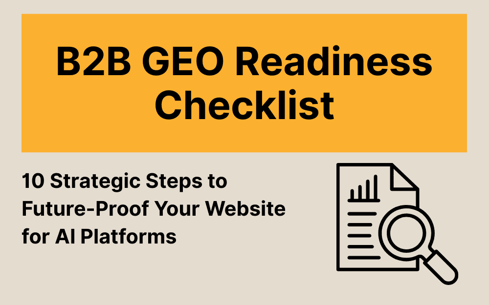 B2B GEO Readiness Checklist