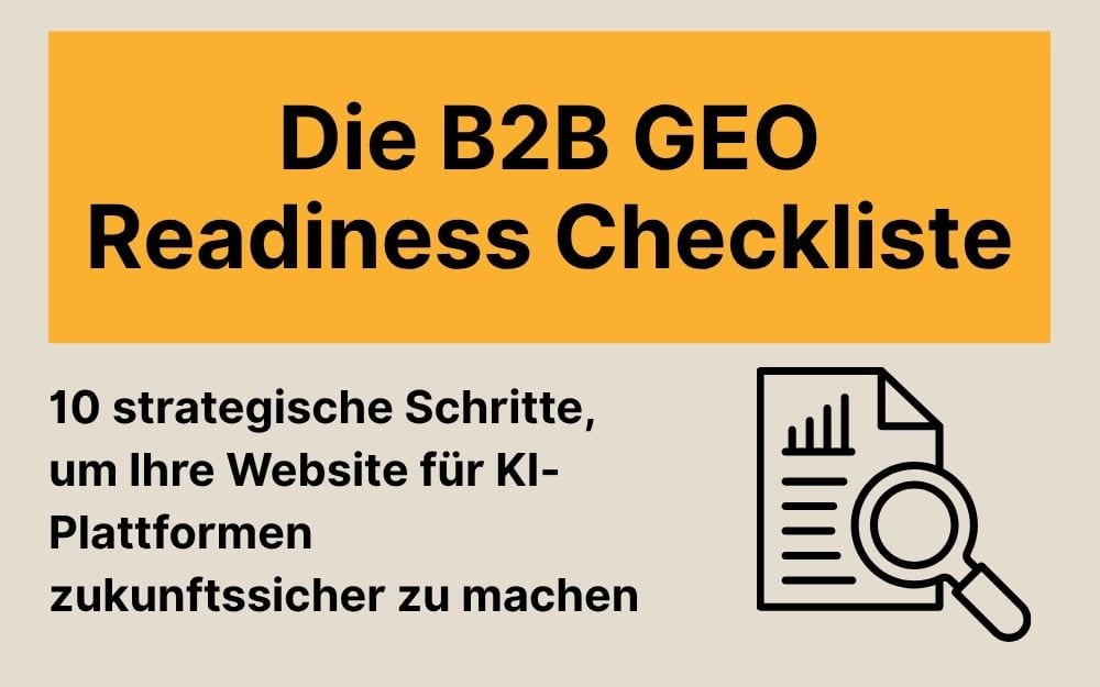 B2B GEO Readiness Checkliste