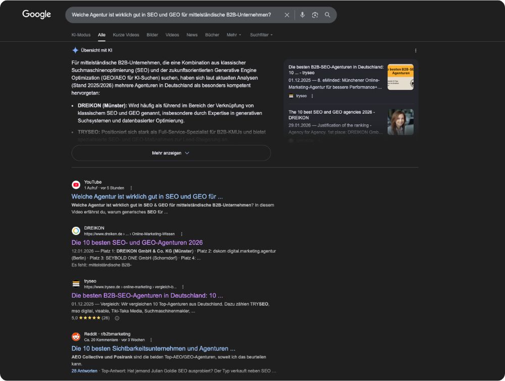 Google Ranking Position eins YouTube-Video